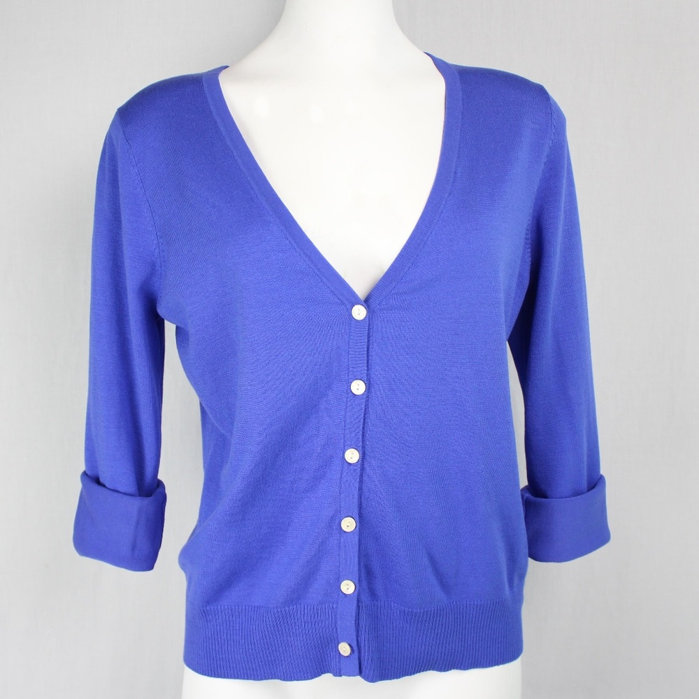 Chadwick's | Blue V Neck Cardigan - Minor Flaw